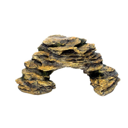 Weco Products Wecorama Galapagos Silver Shale Corner Ramp Terrarium Ornament Brown, 1ea/10.4 in
