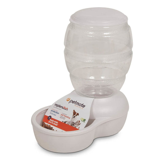Petmate Replendish Feeder with Microban Pearl Silver Grey