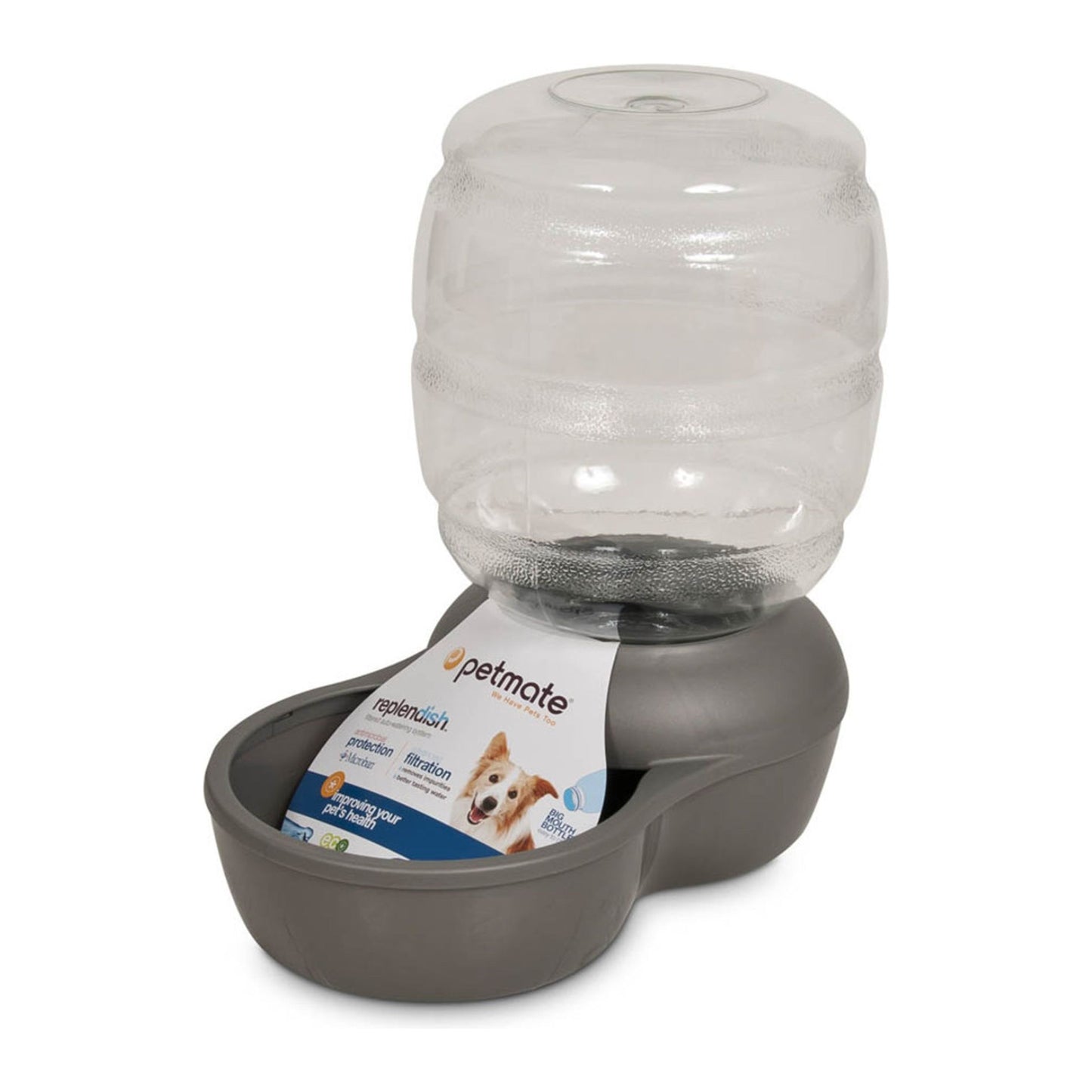 Petmate Replendish Water With Microban Mason Silver