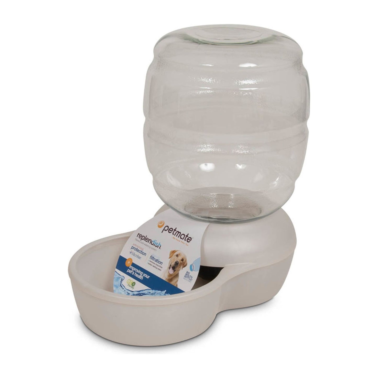 Petmate Replendish Water With Microban Mason Silver and Pearl Silver Grey