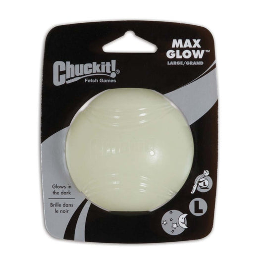 Chuckit! Max Glow Ball Dog Toy – Durable, High-Visibility Fetch Ball for Dogs