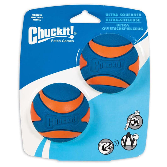 Chuckit! Ultra Squeaker Balls Dog Toy 1ea/2 pk Durable Fetch Toy for Dogs