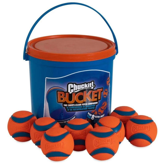 Chuckit Dog Bucket with Ultra Ball Medium 8 Count