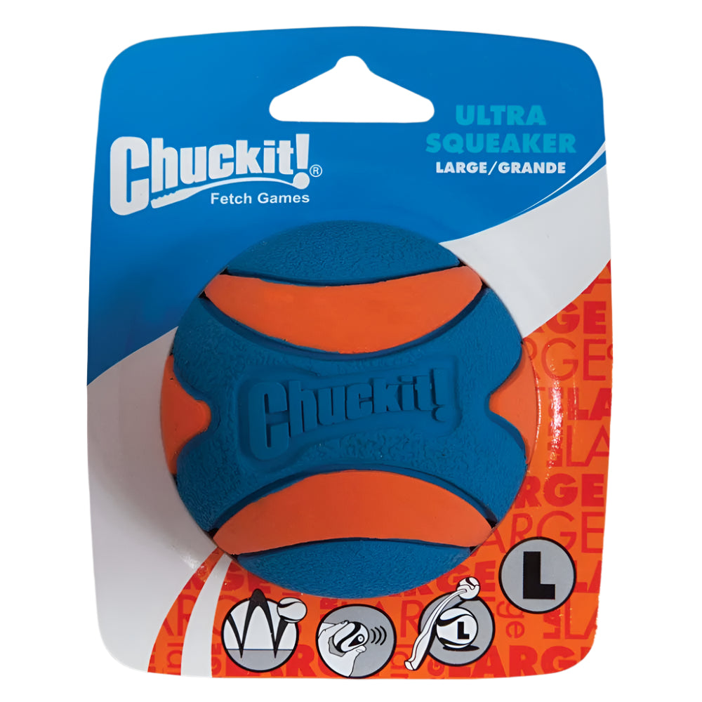 Chuckit! Ultra Squeaker Ball Dog Toy – Durable, Interactive Fetch Toy for Dogs