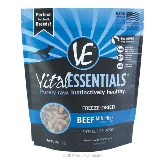 Vital Essentials Freeze Dried Beef Mini Nibs for Dogs