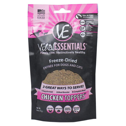 Vital Essentials Freeze Dried Dog And Cat Chicken - Toppers 6oz.