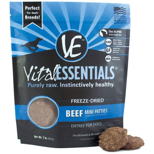 Vital Essentials Freeze Dried Grain Free Beef Dinner Patties 1 Lb