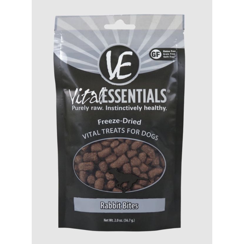 Vital Essentials Dog Freeze-Dried Rabbit Bites Treat 2oz.