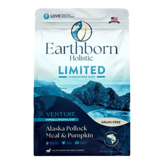 Earthborn Holistic Venture Limited Ingredient Diet Grain-Free Dry Dog Food Alaska Pollock Meal & Pumpkin