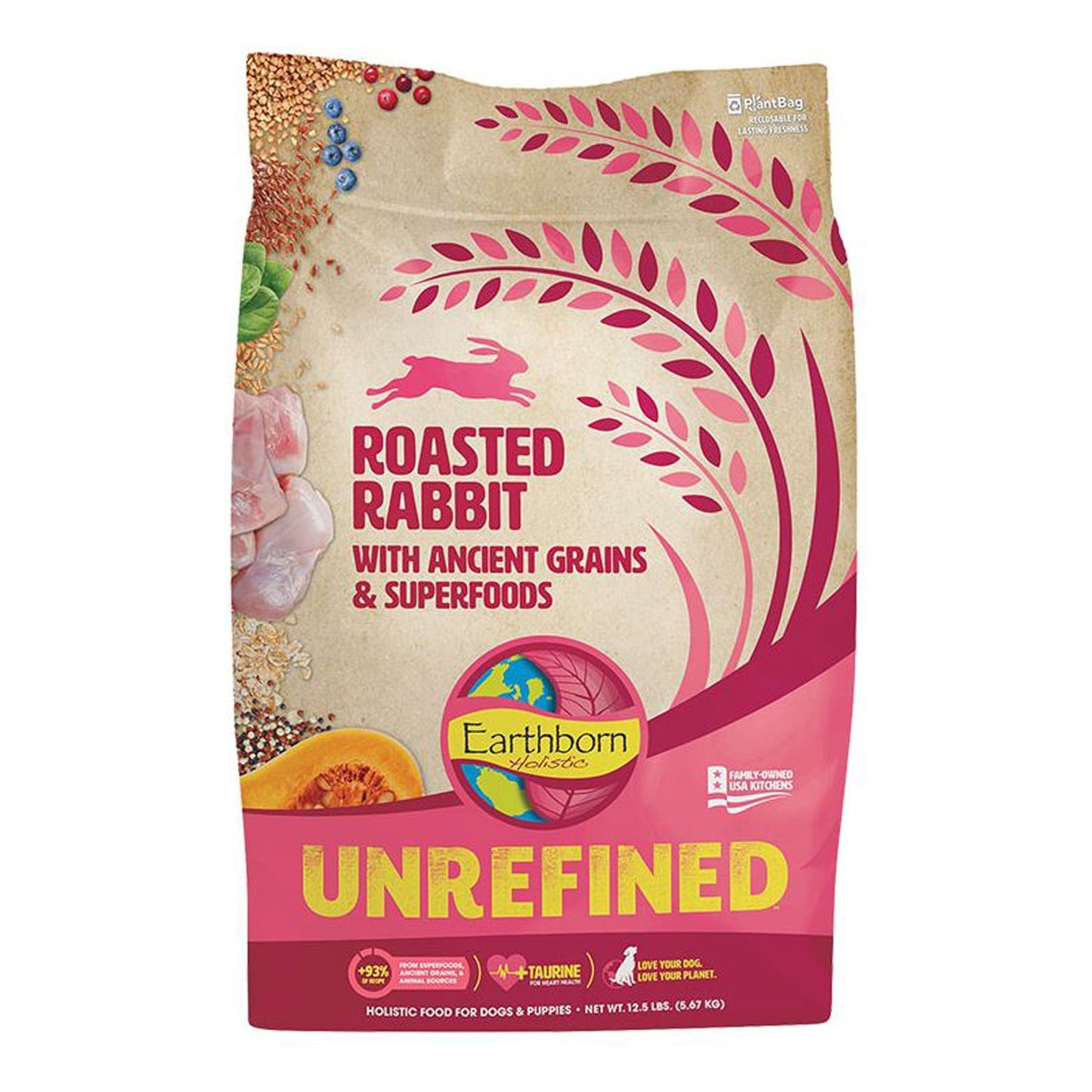Earthborn Holistic Unrefined Dry Dog Food Roasted Rabbit 1ea/12.5 lb