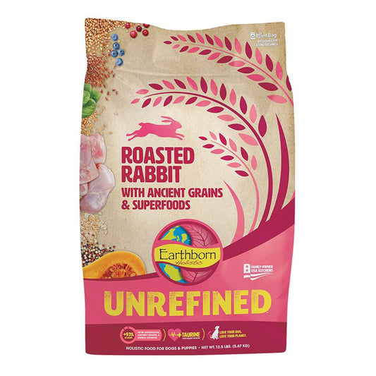 Earthborn Holistic Unrefined Dry Dog Food Roasted Rabbit 1ea/12.5 lb