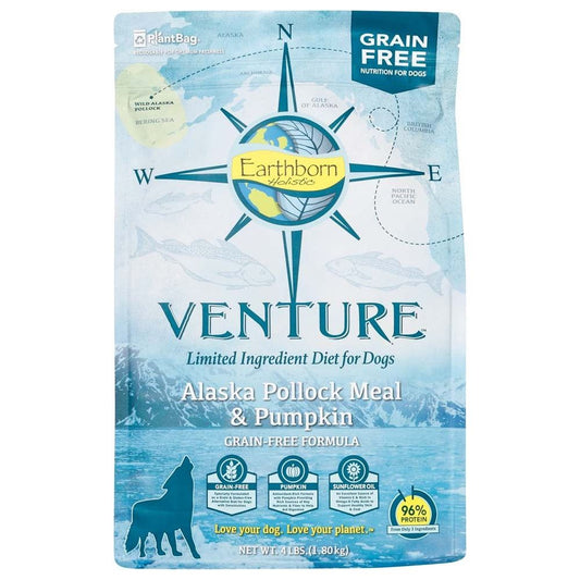 Earthborn Holistic Venture L.I.D. Grain Free Dry Dog Food Pollock & Pumpkin 1ea/4 lb
