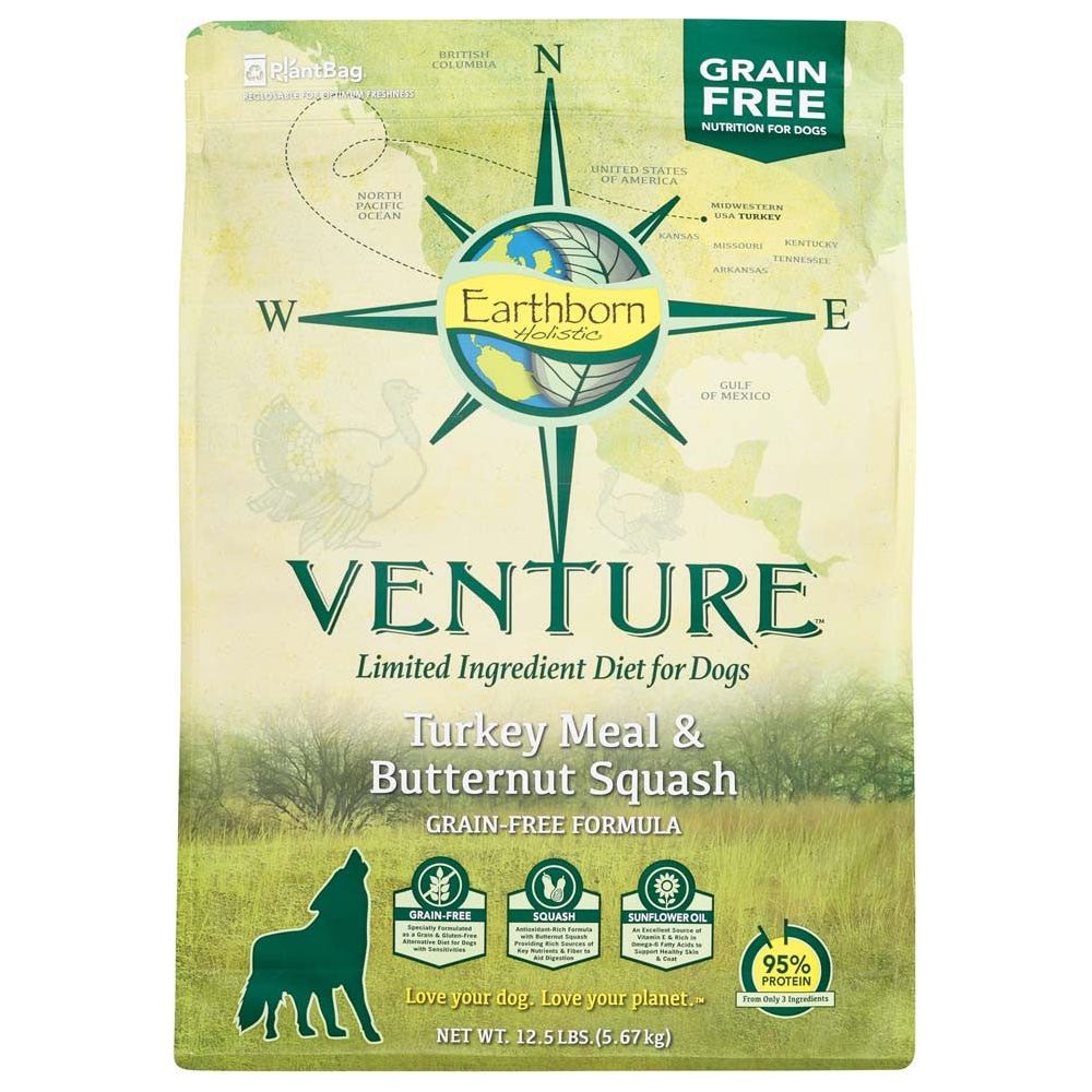 Earthborn Holistic Venture L.I.D. Grain Free Dry Dog Food Turkey & Butternut Squash