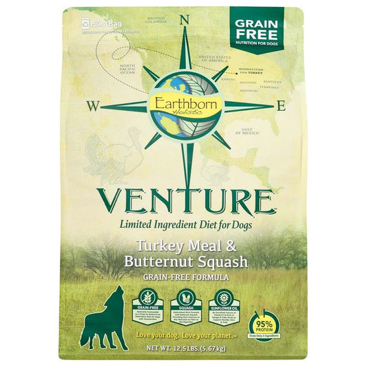 Earthborn Holistic Venture L.I.D. Grain Free Dry Dog Food Turkey & Butternut Squash