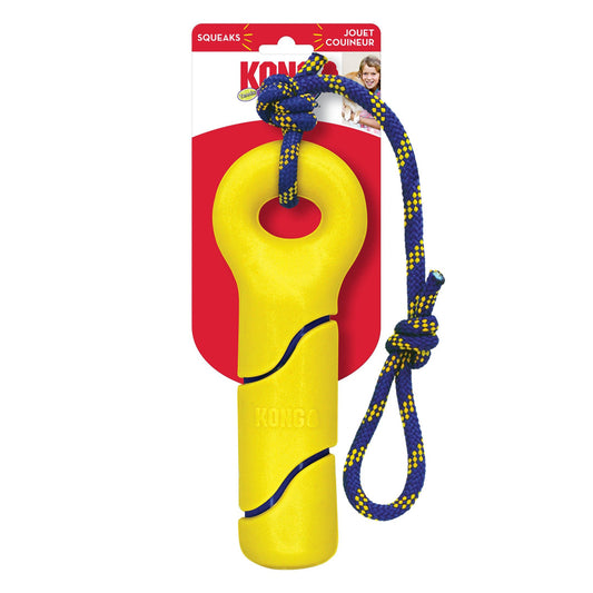 KONG Squeezz Tennis Buoy with Rope Dog Toy Durable Floating Fetch Toy for Dogs