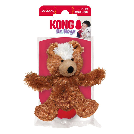 KONG Unstuffed Dog Toy Teddy Bear with Squeaker Durable Plush Chew Toy for Dogs