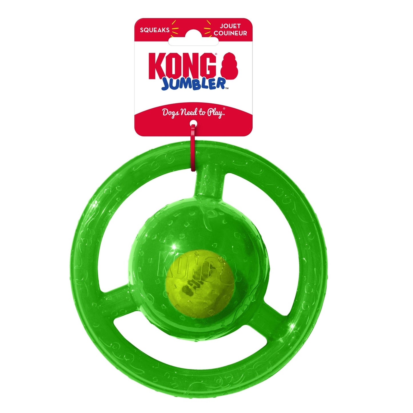 KONG Jumbler Dog Toy Disc Assorted Durable Squeaky Fetch Toy for Dogs