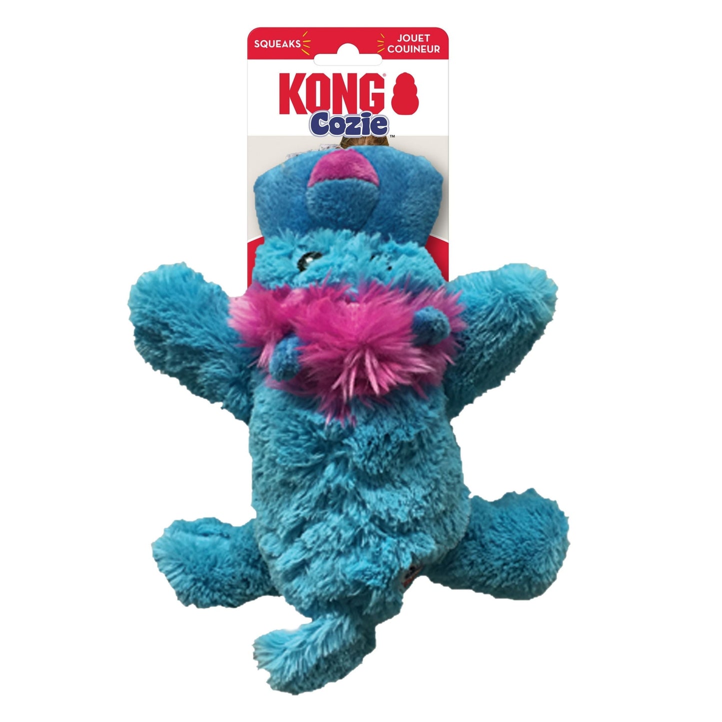 KONG Cozie King Lion Plush Dog Toy Soft Durable Squeaky Pet Chew Toy