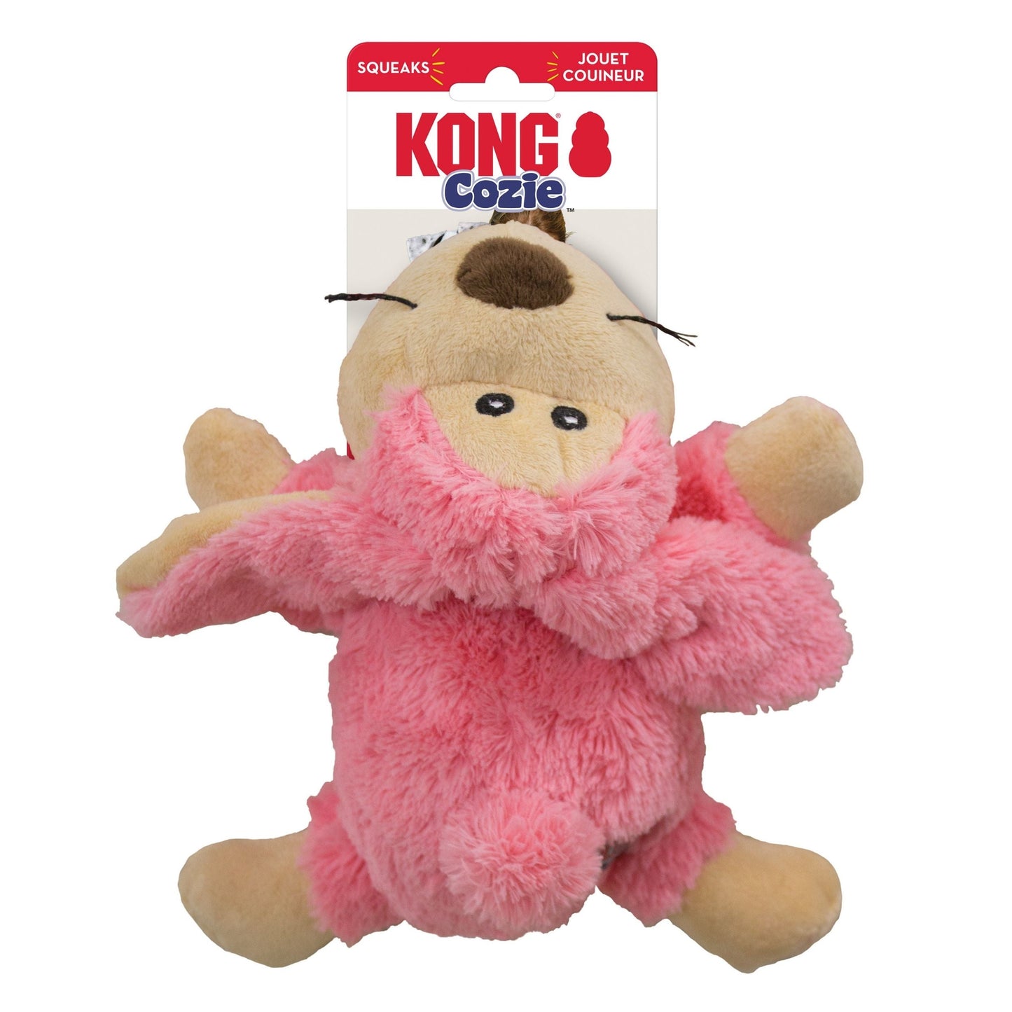 KONG Cozie Plush Dog Toy Floppy Rabbit and Elmer Elephant Soft Squeaky Toys
