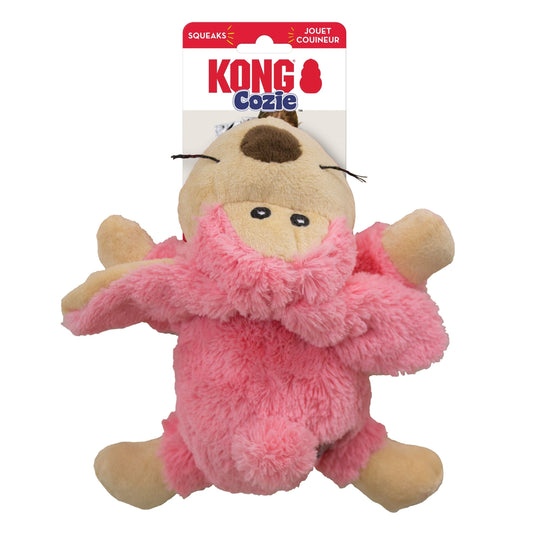 KONG Cozie Plush Dog Toy Floppy Rabbit and Elmer Elephant Soft Squeaky Toys