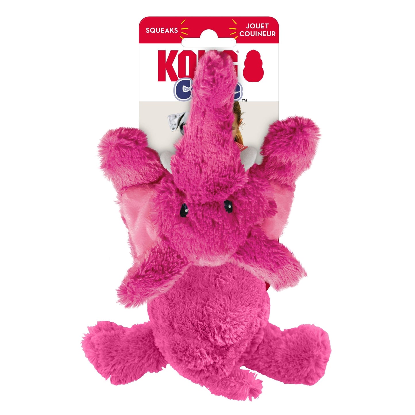 KONG Cozie Plush Dog Toy Floppy Rabbit and Elmer Elephant Soft Squeaky Toys