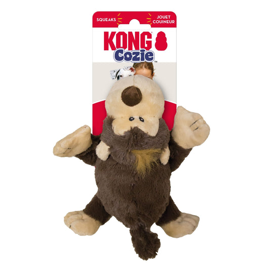 KONG Cozie Spunky Monkey Plush Dog Toy Soft and Durable for Interactive Play