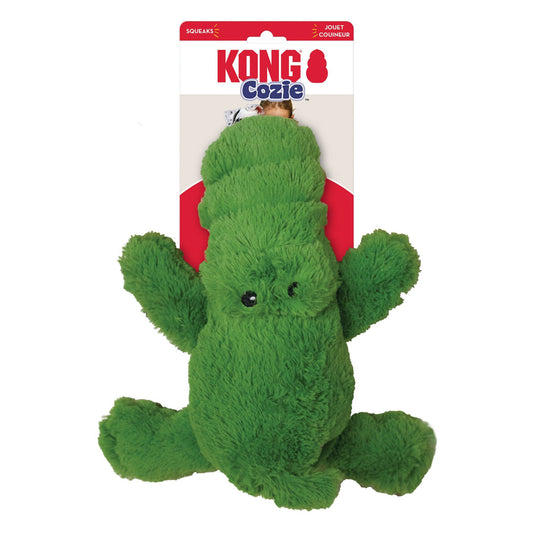 KONG Cozie Ali Alligator Plush Dog Toy Soft Durable Squeaky Pet Chew Toy