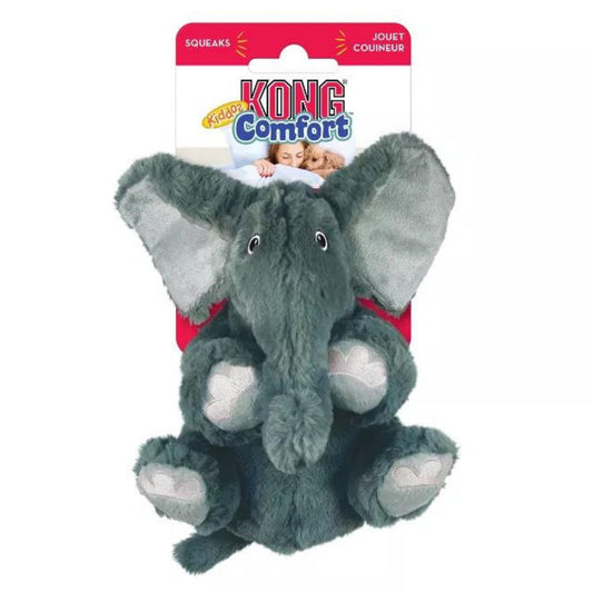 KONG Comfort Kiddos Elephant Dog Toy Durable Plush Squeaky Chew Toy for Puppies and Dogs