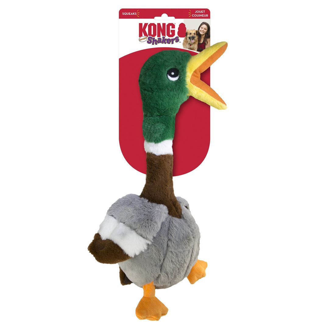 KONG Shakers Honkers Duck Dog Toy Multi-Color Durable Squeaky Chew Toy