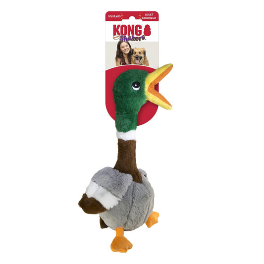KONG Shakers Honkers Duck Dog Toy Multi-Color Durable Squeaky Chew Toy