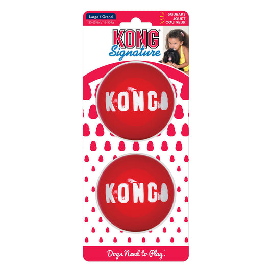 KONG Signature Ball Dog Toy 1ea/2 pk Durable Fetch and Chew Toy for Dogs