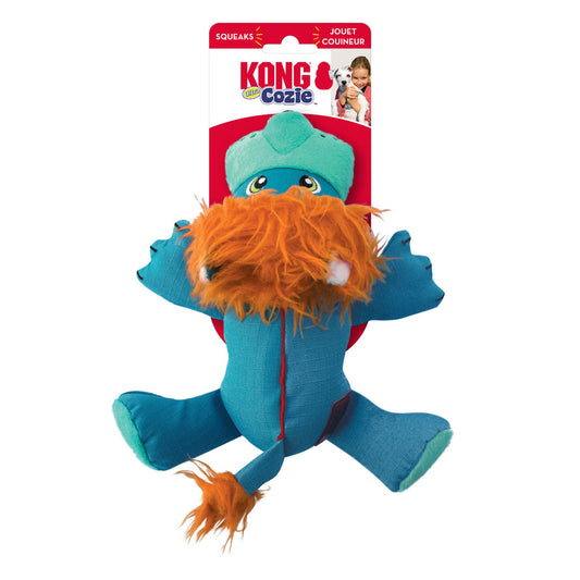 KONG Cozie Ultra Lucky Lion Dog Toy Tan Plush Squeaky Toy for Dogs