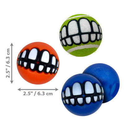KONG Grinz by Rogz Variety Ball Dog Toys Multi-Pack Options