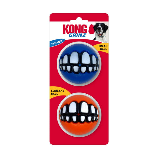 KONG Grinz by Rogz Variety Ball Dog Toys Multi-Pack Options