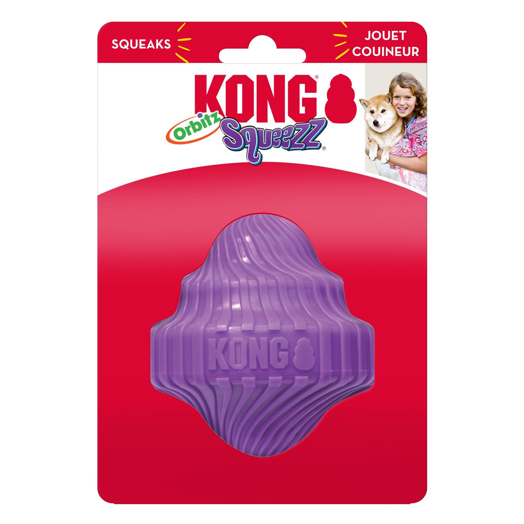 KONG Squeezz Orbitz Dog Toy Spin and Saucer Assorted