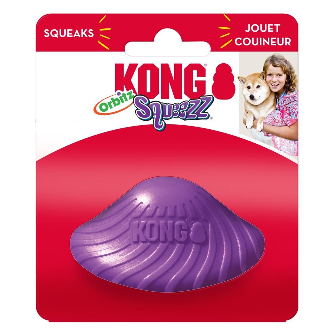 KONG Squeezz Orbitz Dog Toy Spin and Saucer Assorted