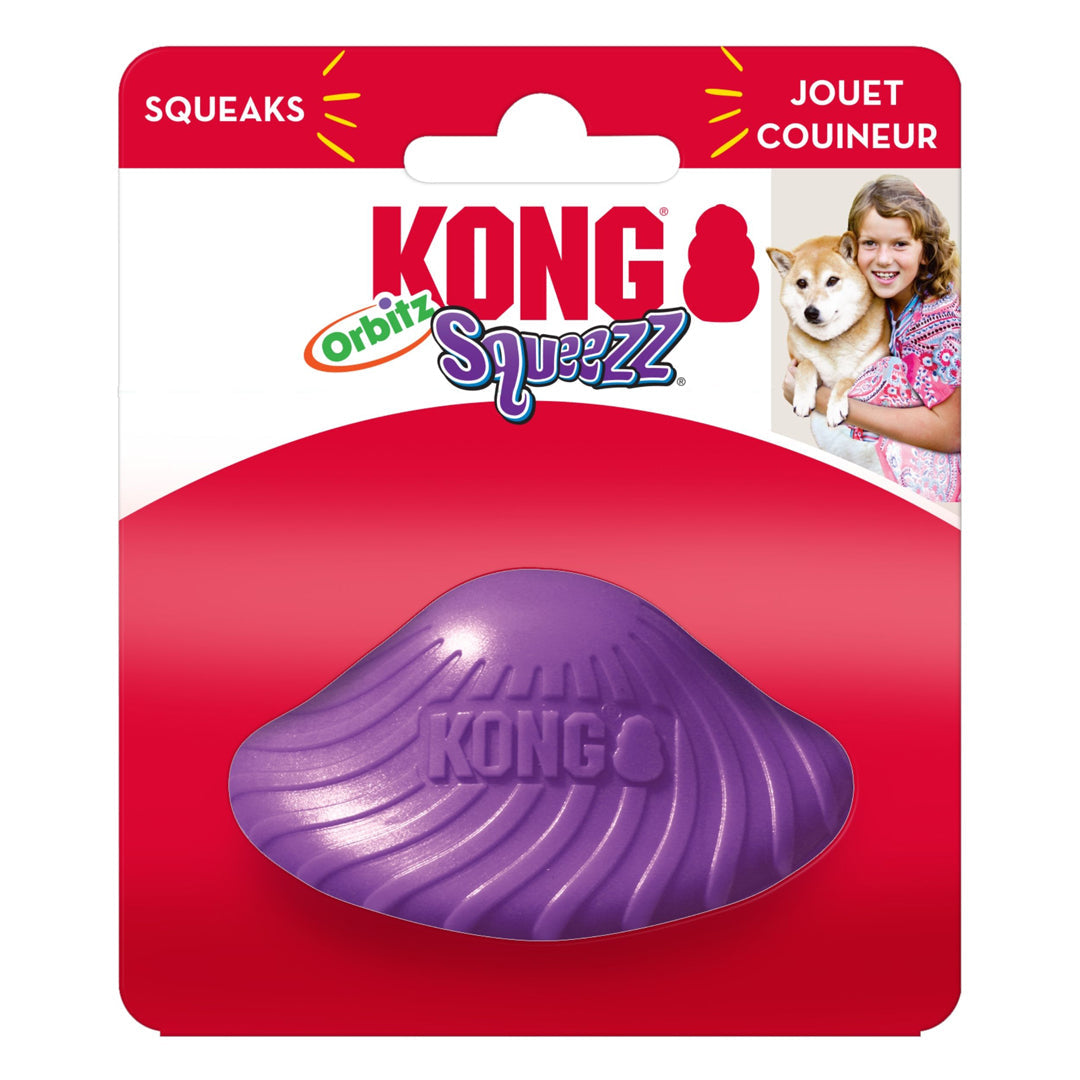 KONG Squeezz Orbitz Dog Toy Spin and Saucer Assorted