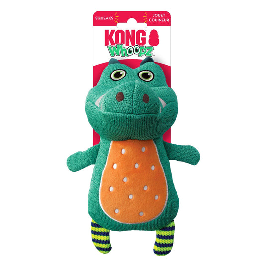 KONG Whoopz Gator Dog Toy Durable Interactive Chew Toy for Dogs