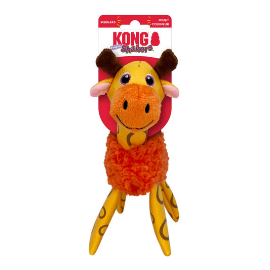 KONG Shakers Floofs Plush Dog Toy Giraffe, Soft Squeaky Pet Toy for Dogs