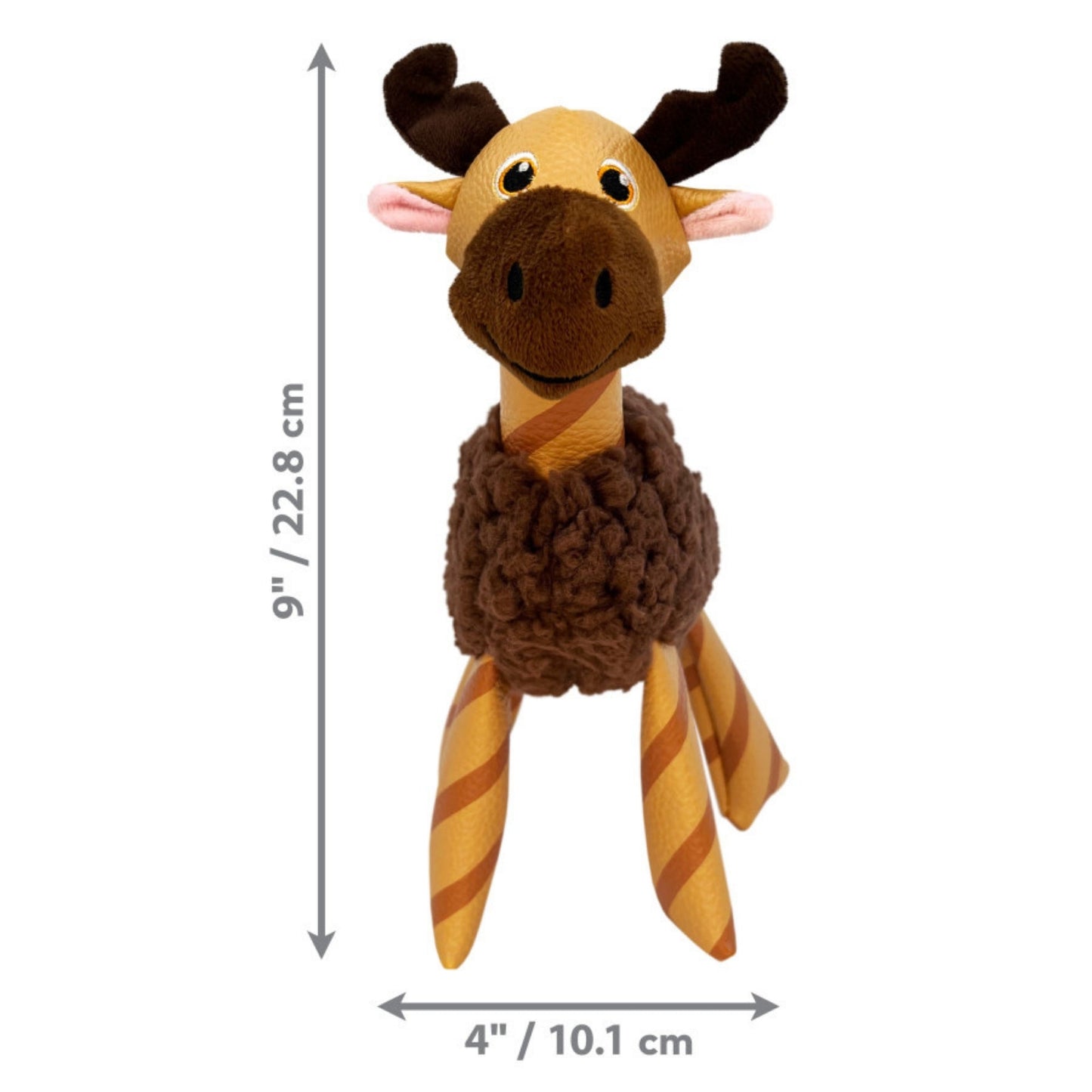 KONG Shakers Floofs Plush Dog Toy Moose, Soft Squeaky Chew Toy for Dogs