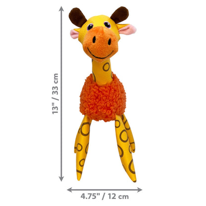 KONG Shakers Floofs Plush Dog Toy Giraffe, Soft Squeaky Pet Toy for Dogs