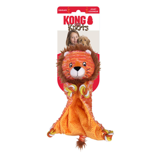 KONG Knots Flatz Dog Toy Lion Durable Chew Toy for Dogs
