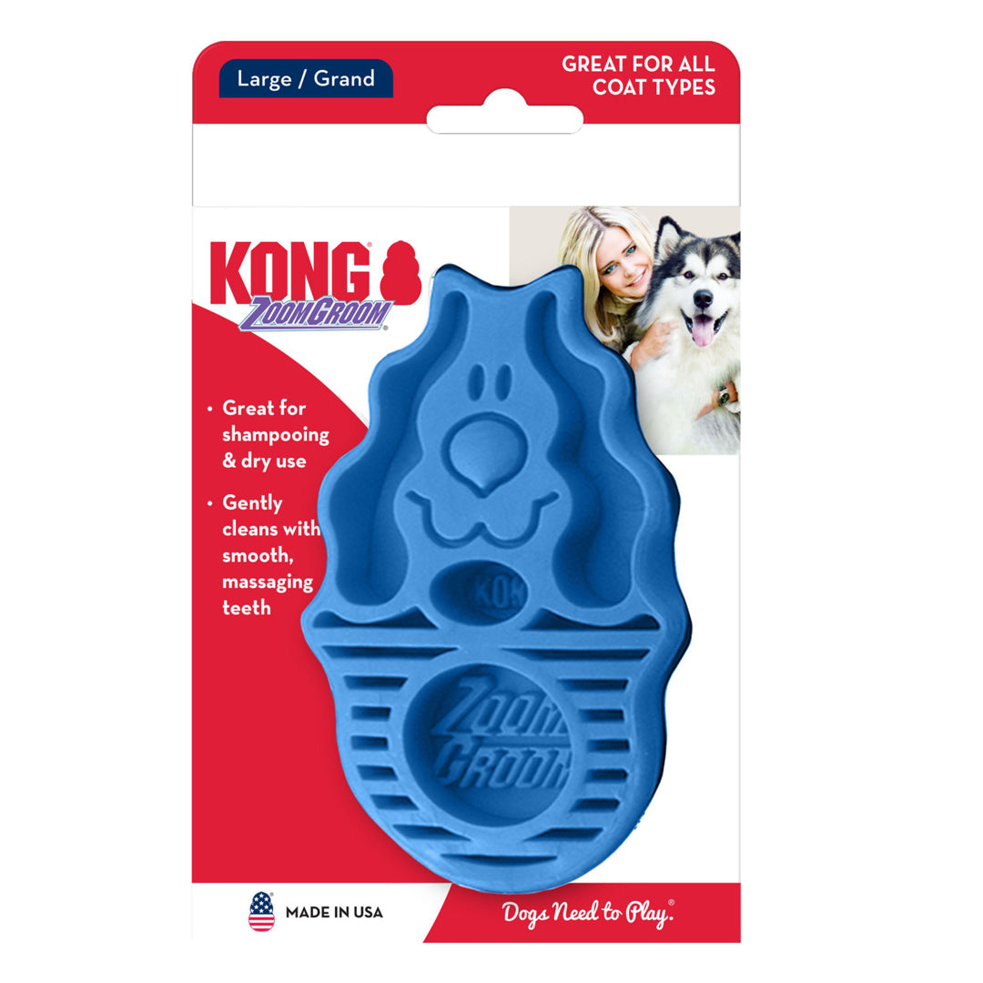 KONG Zoomgroom Rubber Dog Brush Large