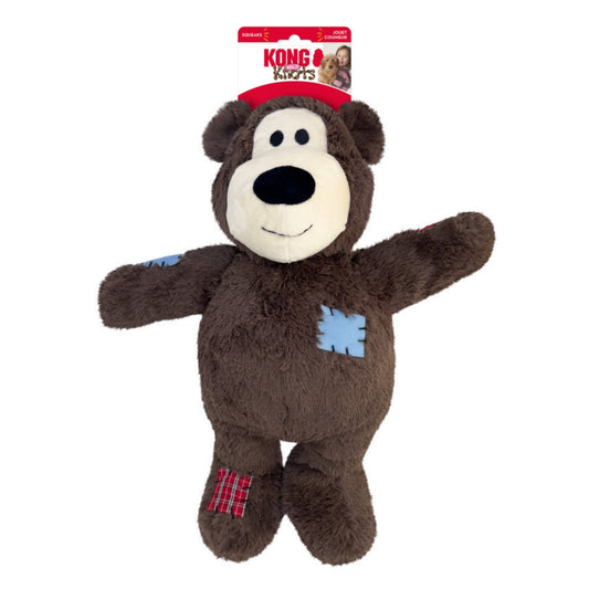 KONG Wild Knots Bear Dog Toy Assorted, Durable Plush Toy for Dogs, Single Piece