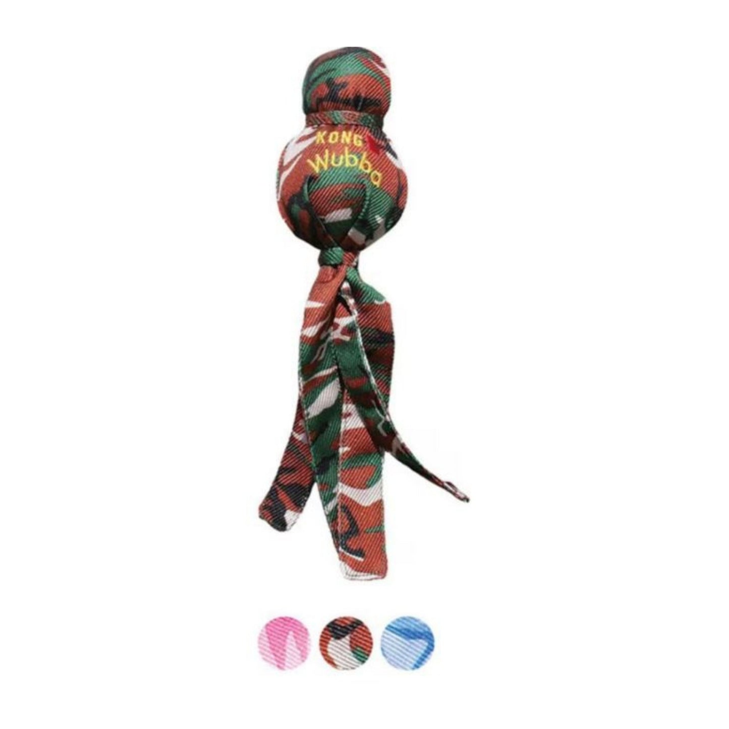 KONG Camo Wubba Dog Toy Assorted Durable Plush and Squeaky Pet Play Toy