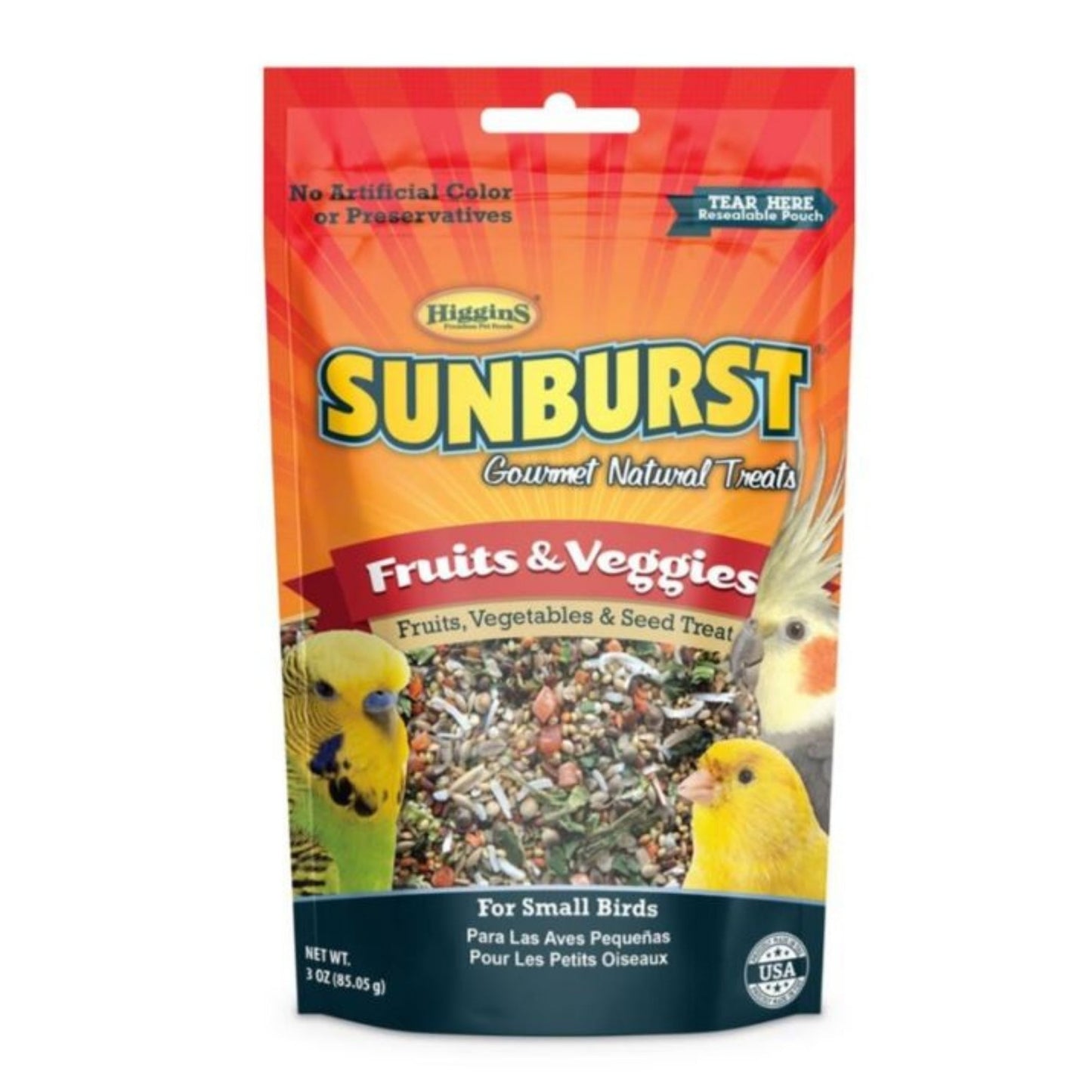 Sunburst Gourmet Natural Avian Treat Fruits/Veggies
