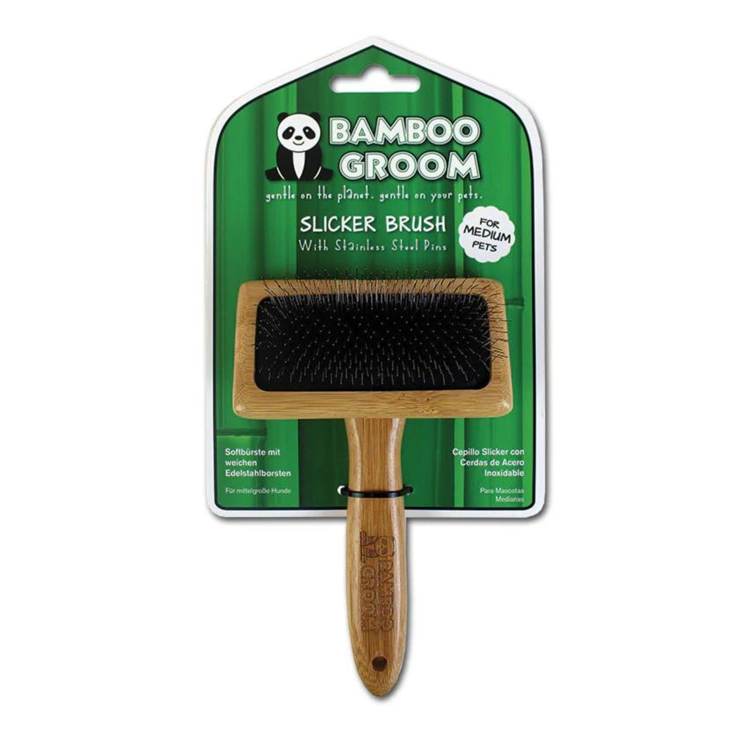 Bamboo Groom Slicker Brush for Pets – Durable and Gentle Grooming Tool with Bamboo Handle