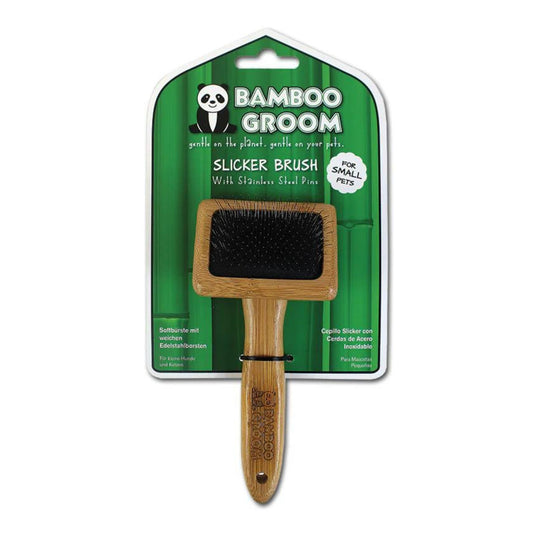 Bamboo Groom Slicker Brush for Pets – Durable and Gentle Grooming Tool with Bamboo Handle