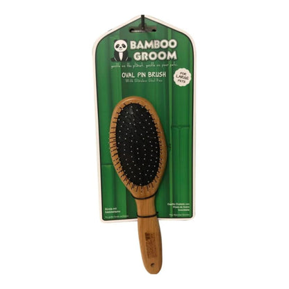 Bamboo Groom Oval Pin and Boar Bristle Brush for Gentle and Effective Grooming