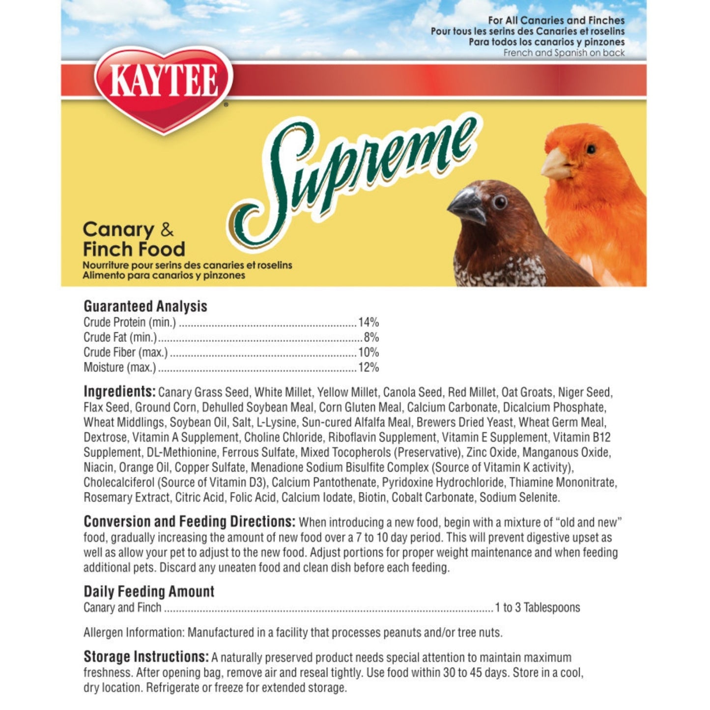 Kaytee Supreme Canary  Finch Food